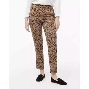 J. Crew Leopard Print‎ Jamie Pull On Pant Size 4 Slim Leg High Rise